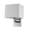 Prescott Single Wall Lamp - Off-White Linen, Polished Chrome Steel 