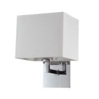 Prescott Single Wall Lamp - Off-White Linen, Polished Chrome Steel