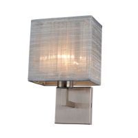 Prescott Single Wall Lamp - Silver Silk, Brushed Nickel