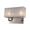 Prescott Double Wall Lamp - Silver Silk, Brushed Nickel 