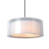 Phoenix 20 Inch Pendant Light - White Organza & Linen, Drum Shade 
