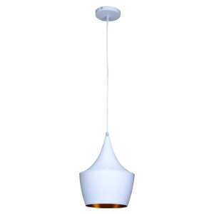 Berkley Pendant - White and Gold, Single Light, Aluminum 