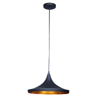 Berkley Single Light Pendant - Black and Gold, Aluminum