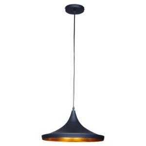 Berkley Single Light Pendant - Black and Gold, Aluminum 