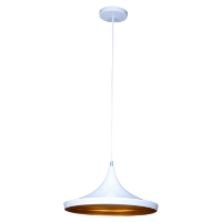 Berkley Single Light Pendant - White and Gold, Aluminum
