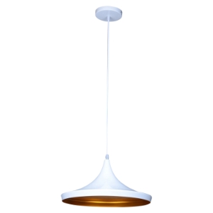 Berkley Single Light Pendant - White and Gold, Aluminum 