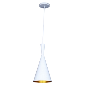 Berkley Single Light Pendant - White and Gold 