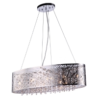 Royal 9-Light Linear Pendant - Chrome, Crystals