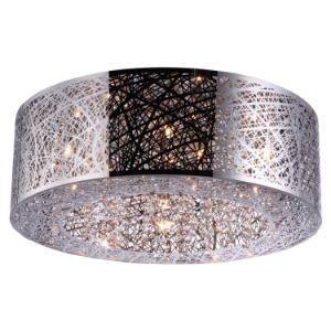 Royal 9-Light Pendant Flush Mount Ceiling Light - Chrome, Crystals 