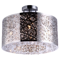 Royal 4-Light Drum Pendant - Chrome, Crystals