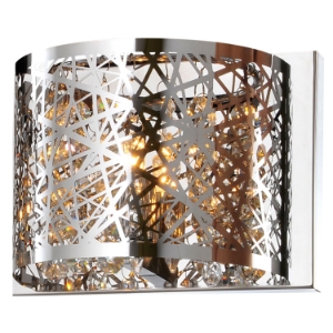 Royal 1 Light Wall Sconce - Chrome, Crystals 