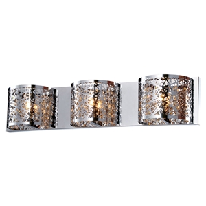Royal 3-Light Wall Sconce - Chrome, Crystals 