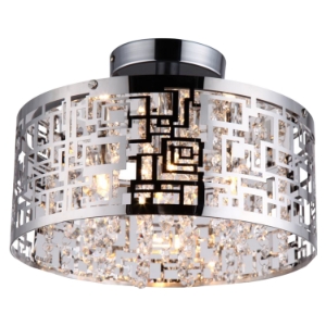 Metropolitan Semi-Flush Pendant - Chrome, Crystals, 4 Lights 