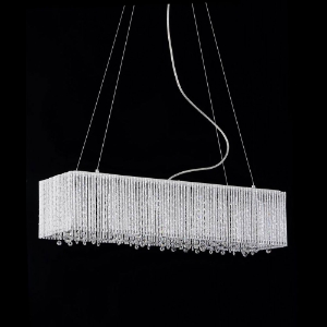 Crystalline Modern 6 Light Chandelier - Chrome, Metal 