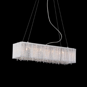 Crystalline Modern 8 Light Chandelier - Chrome, Metal 