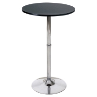 Madison Bar Table - Black Top, Chrome Base