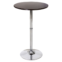 Madison Bar Table - Brown Top, Chrome Base