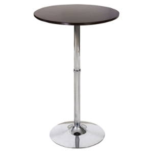 Madison Bar Table - Brown Top, Chrome Base 