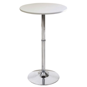Madison Bar Table - White Top, Chrome Base 