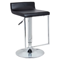 Spencer Bar Stool - Black Leather Look, Adjustable Height, Swivel