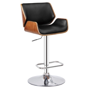 Dempster Bar Stool - Walnut & Black, Adjustable Height, Swivel 
