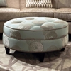 Esse Round Fabric Ottoman - Tufting, Beverly Drizzle - CHF-278000-491
