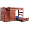 Twin Loft Bedroom Set - Staircase, 5-Drawer Chest, Mahogany - CHF-31234