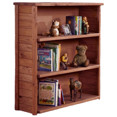 3-Tier Bookcase - Bead Board Sides, Mahogany Finish | DCG Stores