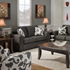 Bergen Talbot Onyx Upholstered Living Room Sofa Set - CHF-BERGEN-SET