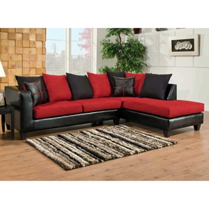 Mu Sofa & Chaise Sectional - Microfiber Cushions, Jefferson Black 