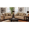 Lily Rolled Arm Loveseat - Pumpkin Feet, Delray Taupe Fabric - CHF-6000-L-DT