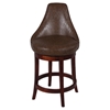 Daira 26'' Swivel Counter Stool - Wenge, Antique Brown Leather - CI-0290-CS