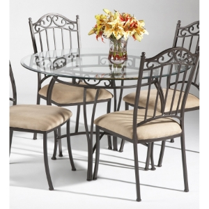 5 Pieces Round Dining Set - Beige, Antique Taupe 