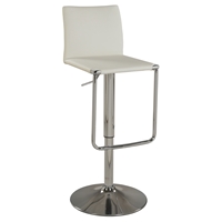 Adjustment Height Stool - Low Back, White