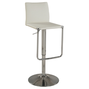 Adjustment Height Stool - Low Back, White 