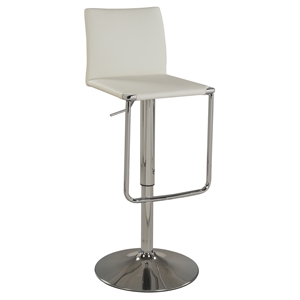 Adjustment Height Stool - Low Back, White 