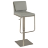 Pneumatic Stool - Gray, Brushed Stainless Steel Base 