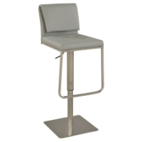 Pneumatic Stool - Gray, Brushed Stainless Steel Base