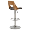 Swivel Stool - Open Back, Brown Seat, Chrome and Walnut Frame - CI-1332-AS-BRW