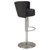 Swivel Stool - Bucket Seat style, Black Seat, Brushed Stainless Steel Base - CI-1640-AS-BLK