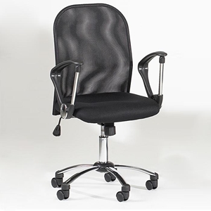 Victor Black Swivel Hydraulic Chair with Mesh Back 