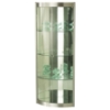 Corner Curio with Mirror Interior - Silver 