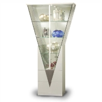 Eurydice V-Shaped Curio with Mirrored Interior