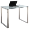 3 Pieces Computer Desk - Glass Top, Stainless Steel Base - CI-6931-DSK-3PC