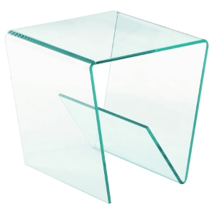 Square Bent Lamp Table - Clear 
