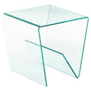 Square Bent Lamp Table - Clear 