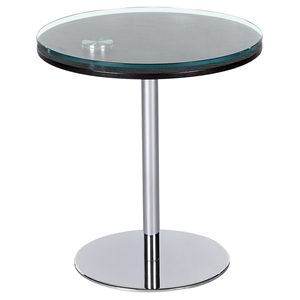 Motion Lamp Table - Merlot and Clear Top, Chrome Base 