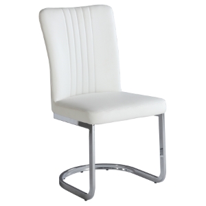 Alina Cantilever Side Chair - White, Chrome (Set of 4) 