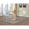 Carina Counter Table - Pedestal Base, Light Oak, Shiny Stainless - CI-CARINA-CNT-LGT