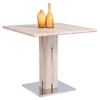 Carina Counter Table - Pedestal Base, Light Oak, Shiny Stainless - CI-CARINA-CNT-LGT